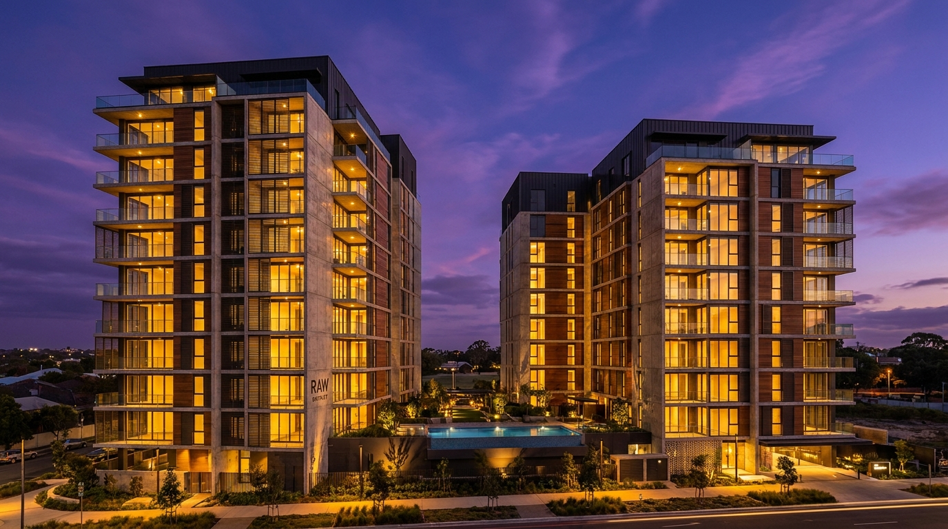 Raw District evening view